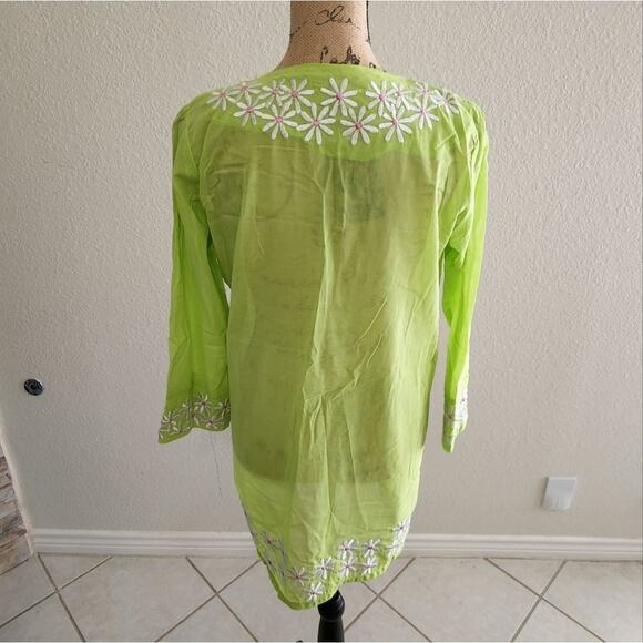 BARBARA GERWIT tunic length‎ embroidered floral Kurti size medium - Picture 6 of 9